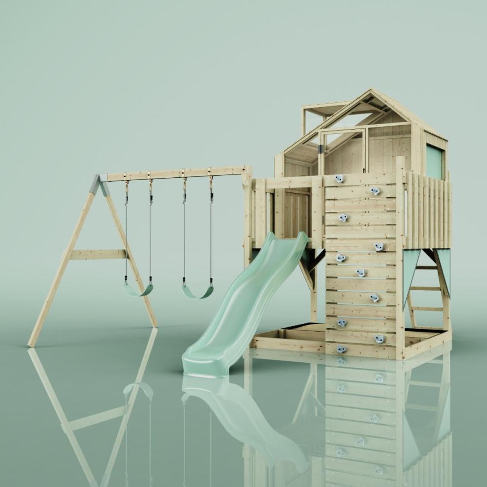 PolarPlay Spielturm Lasse aus Holz in Grün Bild 1