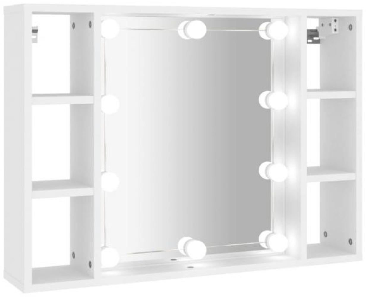 Spiegelschrank mit LED Weiß 76x15x55 cm Bild 1