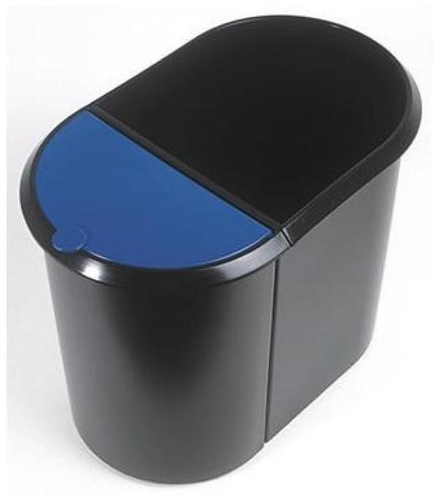 Helit Papierkorb Duo-System 20+9l schwarz/blau Bild 1