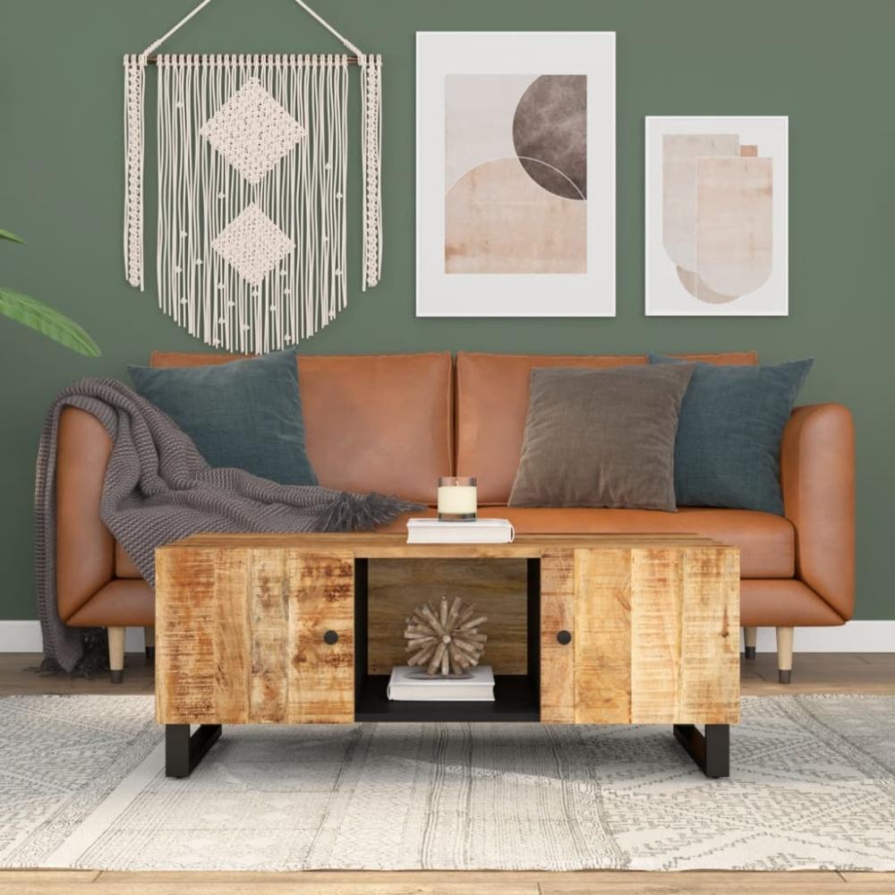 vidaXL Couchtisch 100x54x40 cm Massivholz Mango & Holzwerkstoff Bild 1