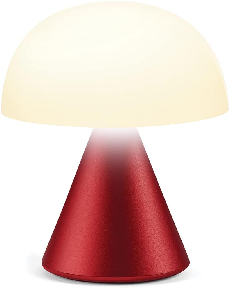 Lexon MINA Mini wiederaufladbare kabellose LED-Tischlampe, für Nachttisch oder Schreibtisch, mit Dimmer, bis zu 12 Stunden Akkulaufzeit - Dunkelrot Bild 1