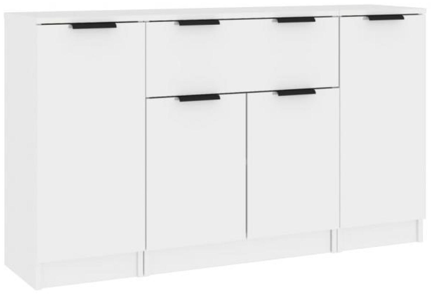 Sideboards 3 Stk. Holzwerkstoff [3115828] Weiß Hochglanz Bild 1