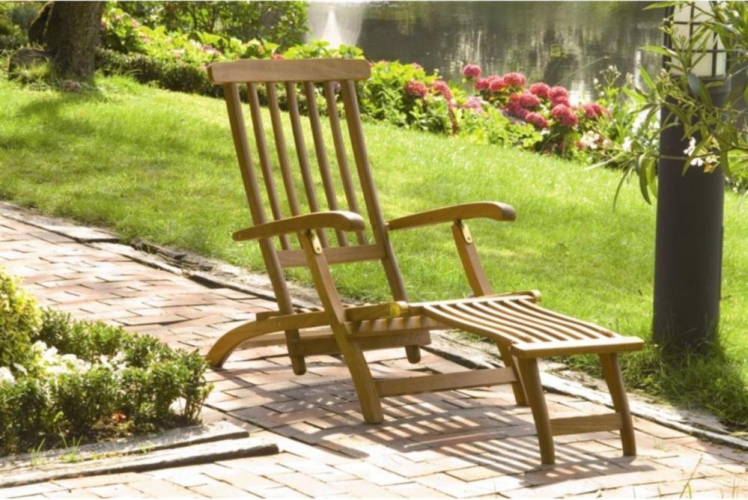 Deckchair Liegestuhl Sonnenliege Garten verstellbar Bild 1