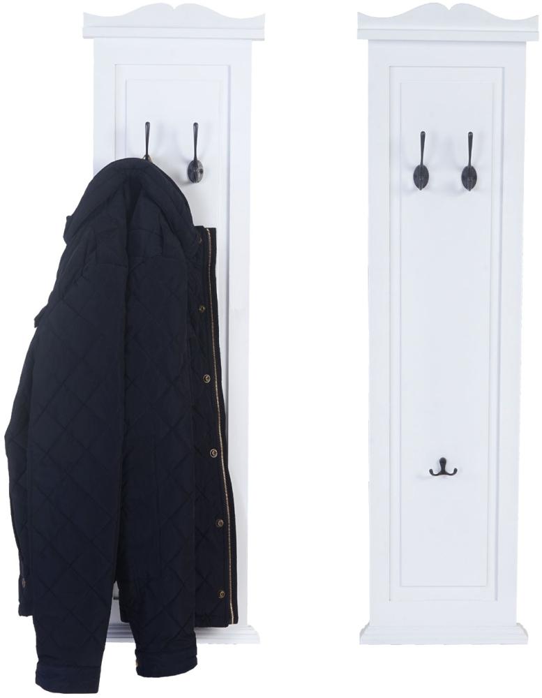 2er-Set Garderobe Wandgarderobe Garderobenpaneel Wandhaken 109x28x4cm ~ weiß lackiert Bild 1