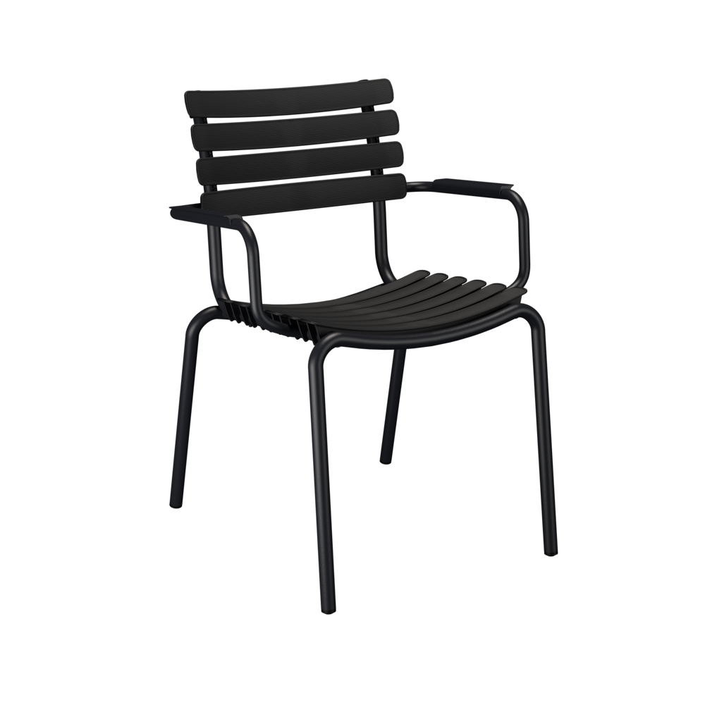 HOUE ReCLIPS Stuhl mit Armlehne Aluminiumgestell Aluminium Black Bild 1