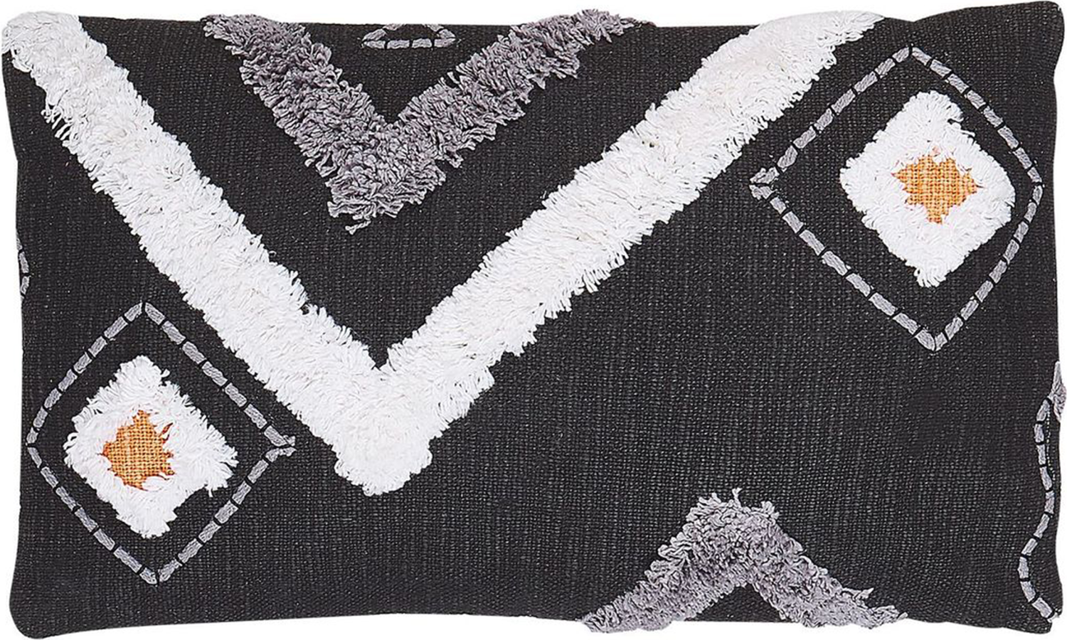 Dekokissen geometrisches Muster Baumwolle schwarz getuftet 30 x 50 cm VIBURNUM Bild 1