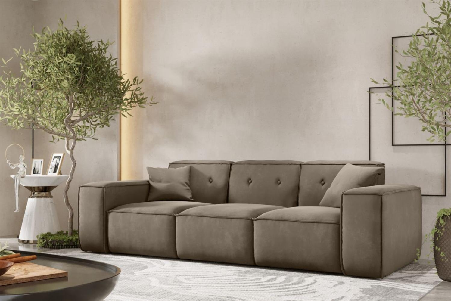 Sofa Designersofa CESINA 3-Sitzer in Stoff Opera Velvet Taupe Bild 1