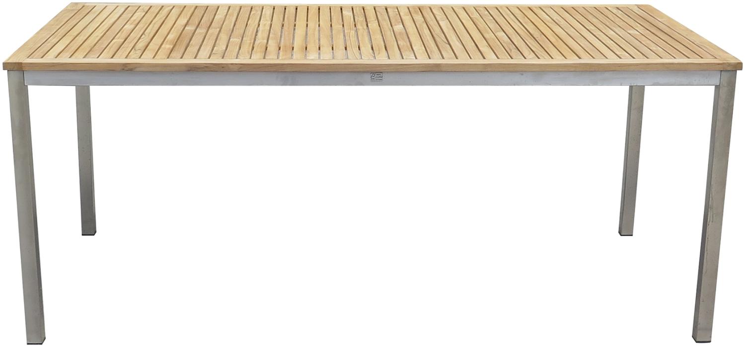 Teak Garten Tisch 180cm Gartentisch Holztisch Holz Edelstahl massiv Terrasse Bild 1