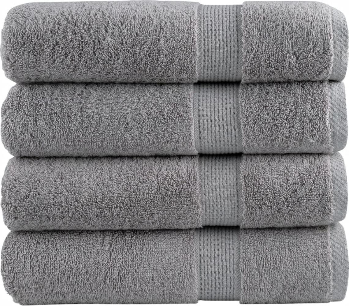 Premium-Badetücher 4 Stk Grau 100x150cm 600 g/m² 100% Baumwolle 137312 Bild 1