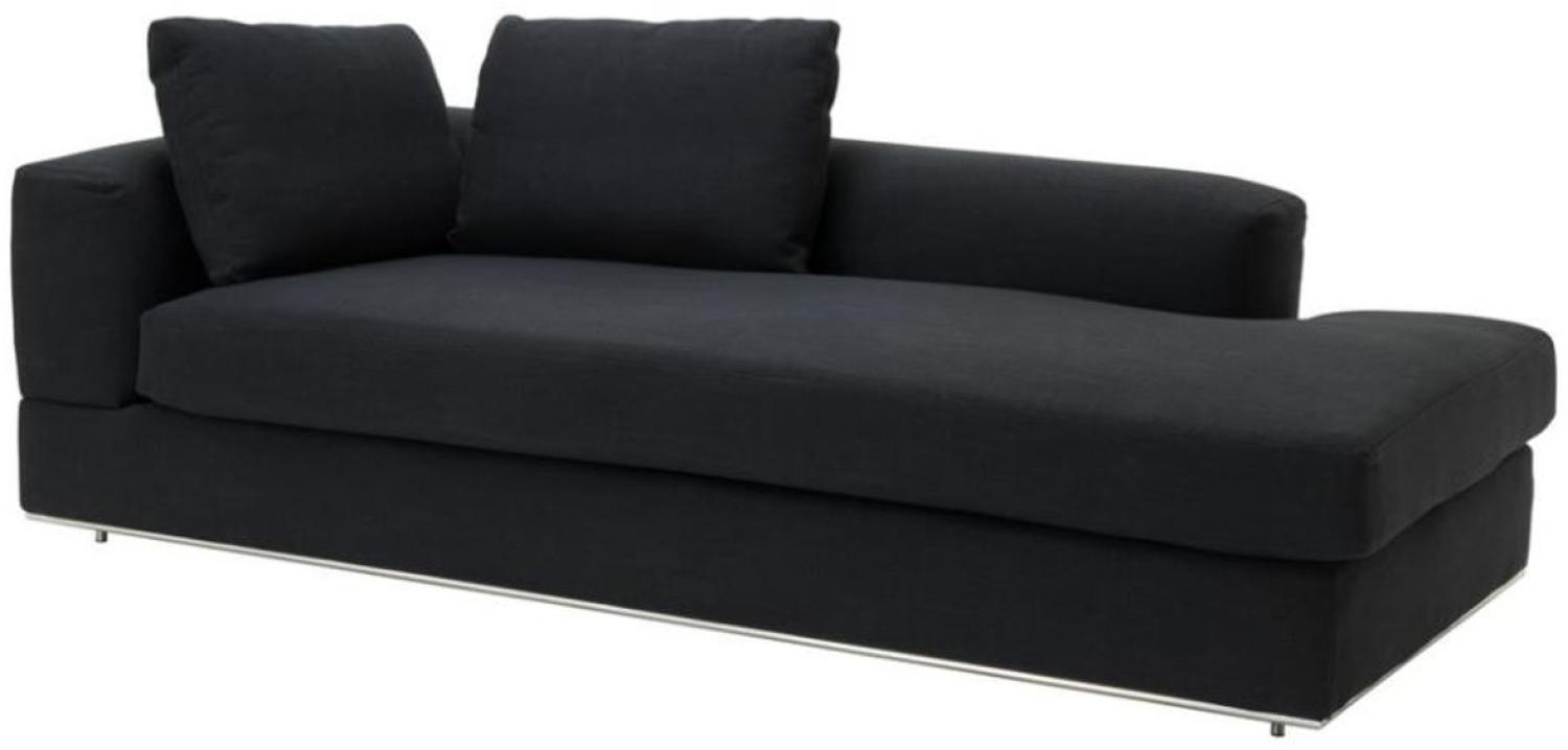 Casa Padrino Designer Sofa Schwarz Linksseitig 231 x 101 x H. 85 cm - Luxus Wohnzimmer Möbel Bild 1