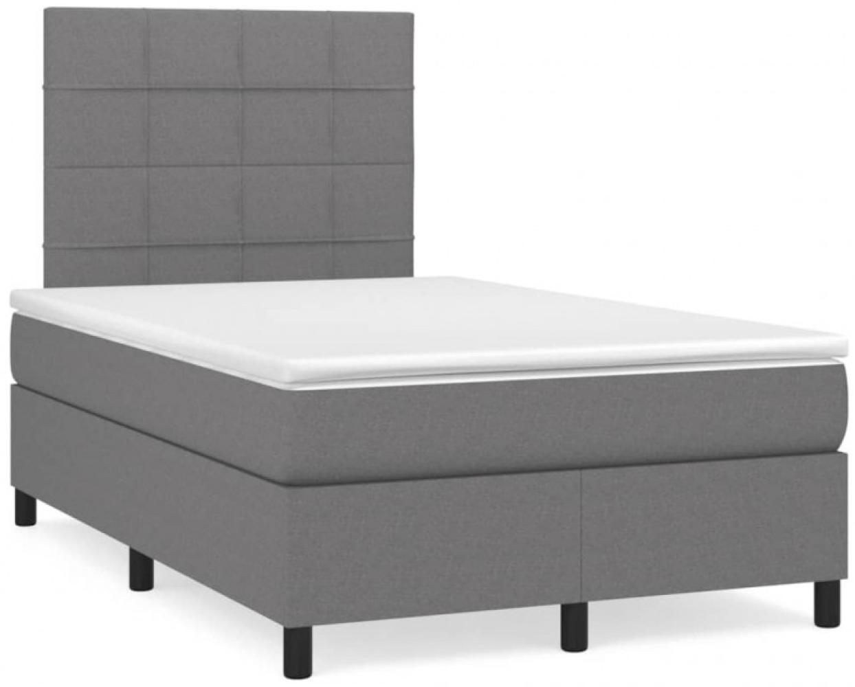 Boxspringbett mit Matratze & LED Dunkelgrau 120x190 cm Stoff (Farbe: Grau) Bild 1