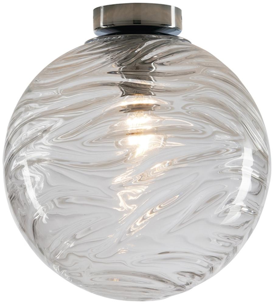 LED Deckenleuchte Glaskugel Wellenmuster Transparent, Globe Ø25cm Bild 1