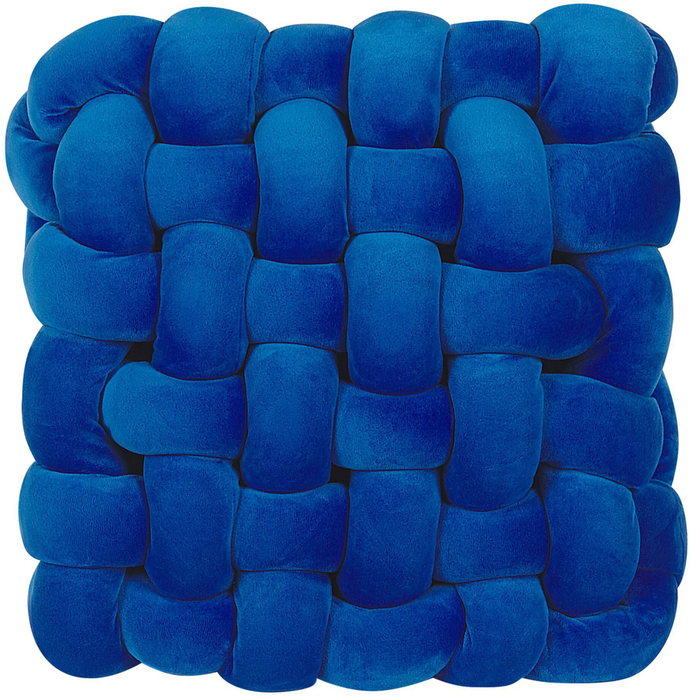 Dekokissen Knoten Flechtmuster blau 30 x 30 cm SIRALI Bild 1