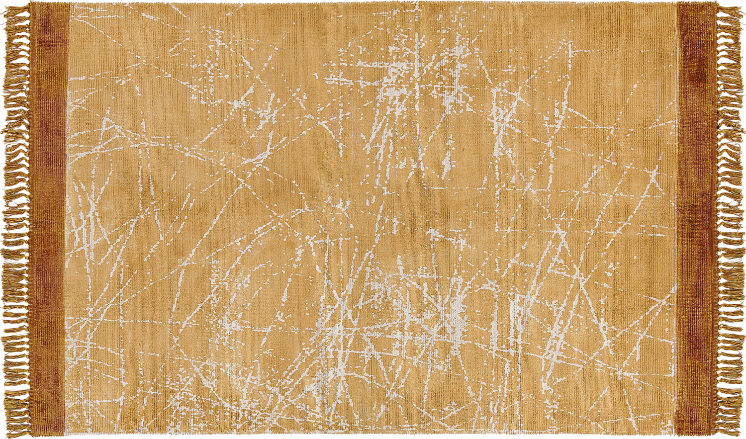 Teppich Viskose orange 140 x 200 cm abstraktes Muster Kurzflor HANLI Bild 1