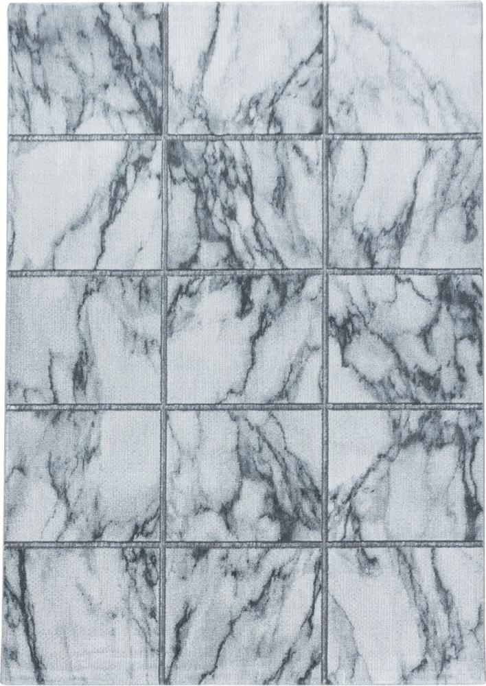 Kurzflor Teppich Nauro Läufer - 80x250 cm - Silberfarbe Bild 1