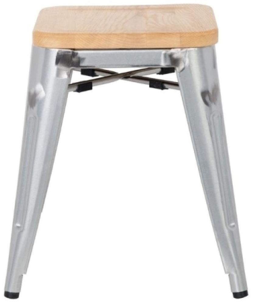 Bolero Bistro Stuhl aus verzinktem Stahl mit Holzsitz (4 Stück) Bild 1