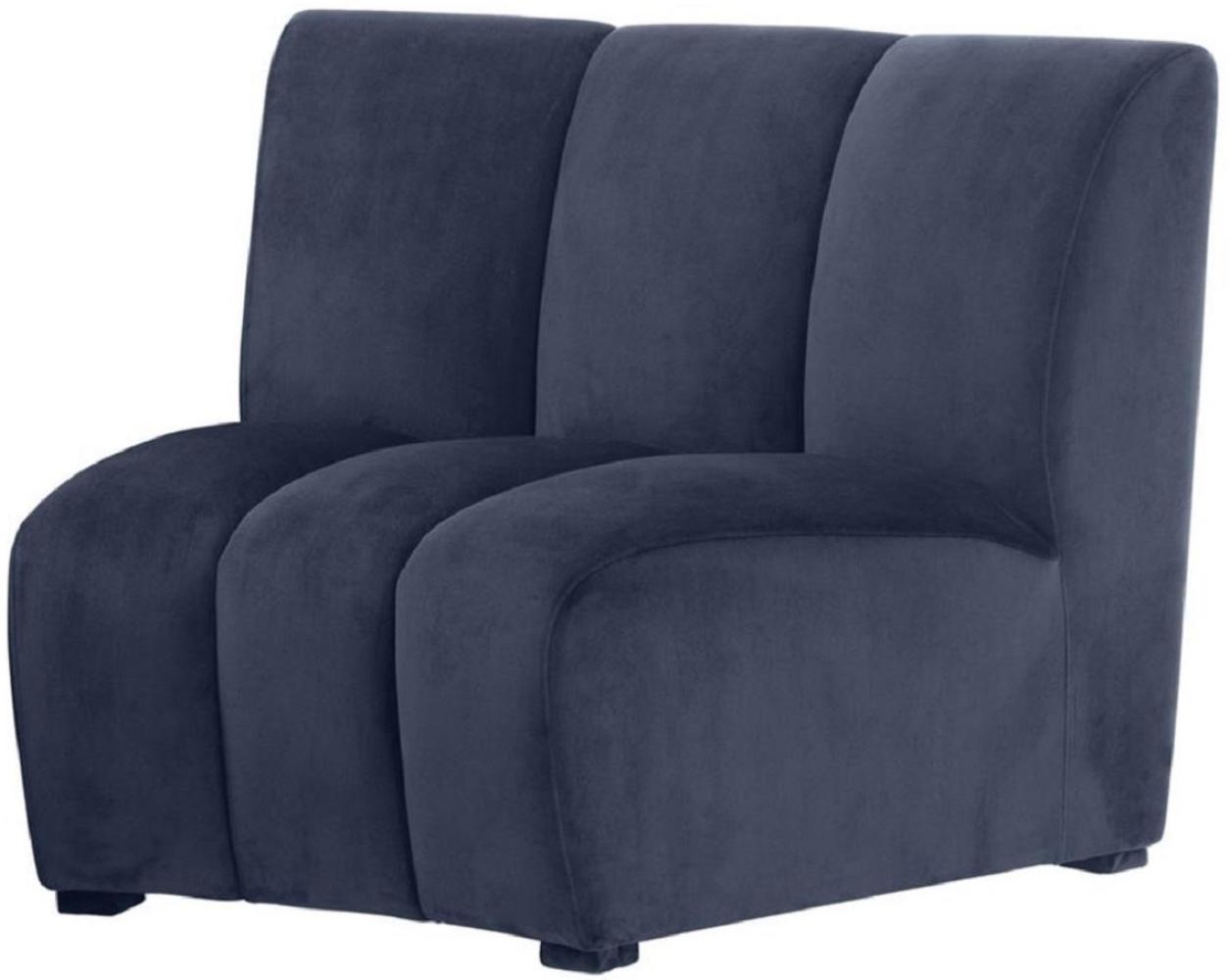 Casa Padrino Luxus Samt Couch Mitternachtsblau 109 x 95 x H. 83,5 cm - Gebogenes & Erweiterbares Luxus Wohnzimmer Sofa Bild 1