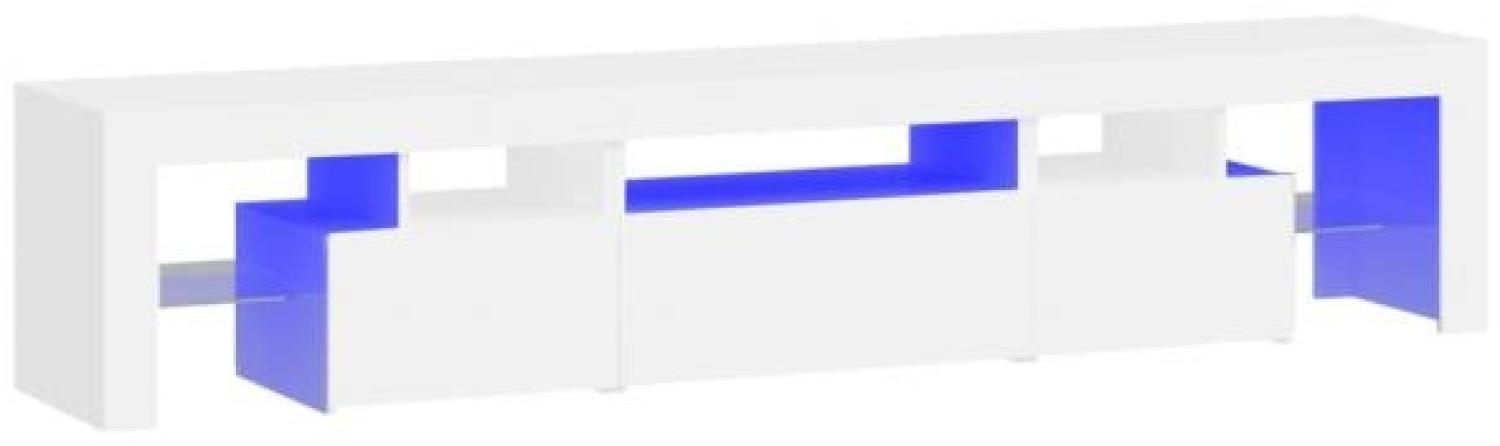 TV-Schrank mit LED-Leuchten Weiß 200x36,5x40 cm Bild 1