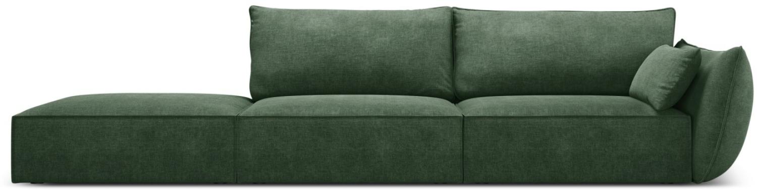 Micadoni 4-Sitzer Links Sofa Kaelle | Bezug Bottle Green | Beinfarbe Black Plastic Bild 1