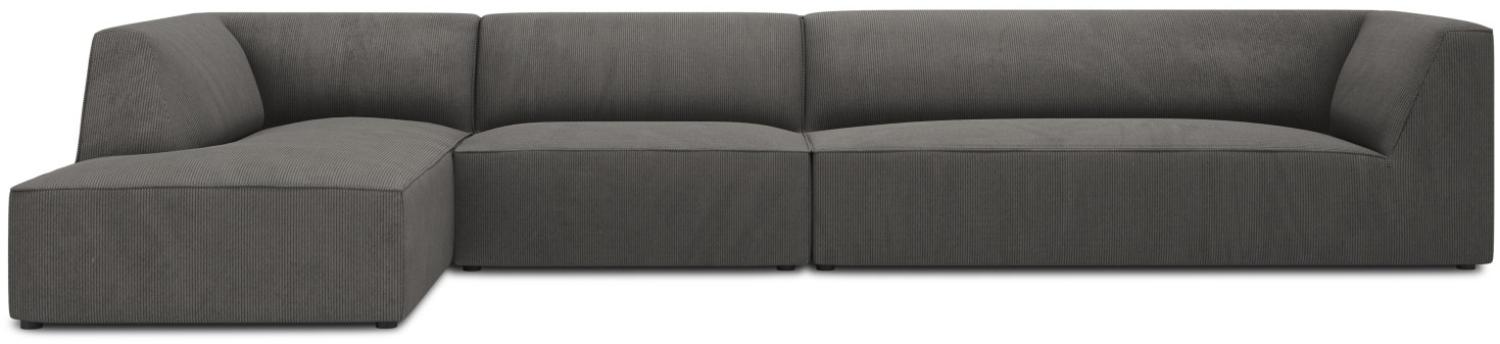 Micadoni 5-Sitzer Modular Ecke links Sofa Ruby | Bezug Dark Grey | Beinfarbe Black Plastic Bild 1