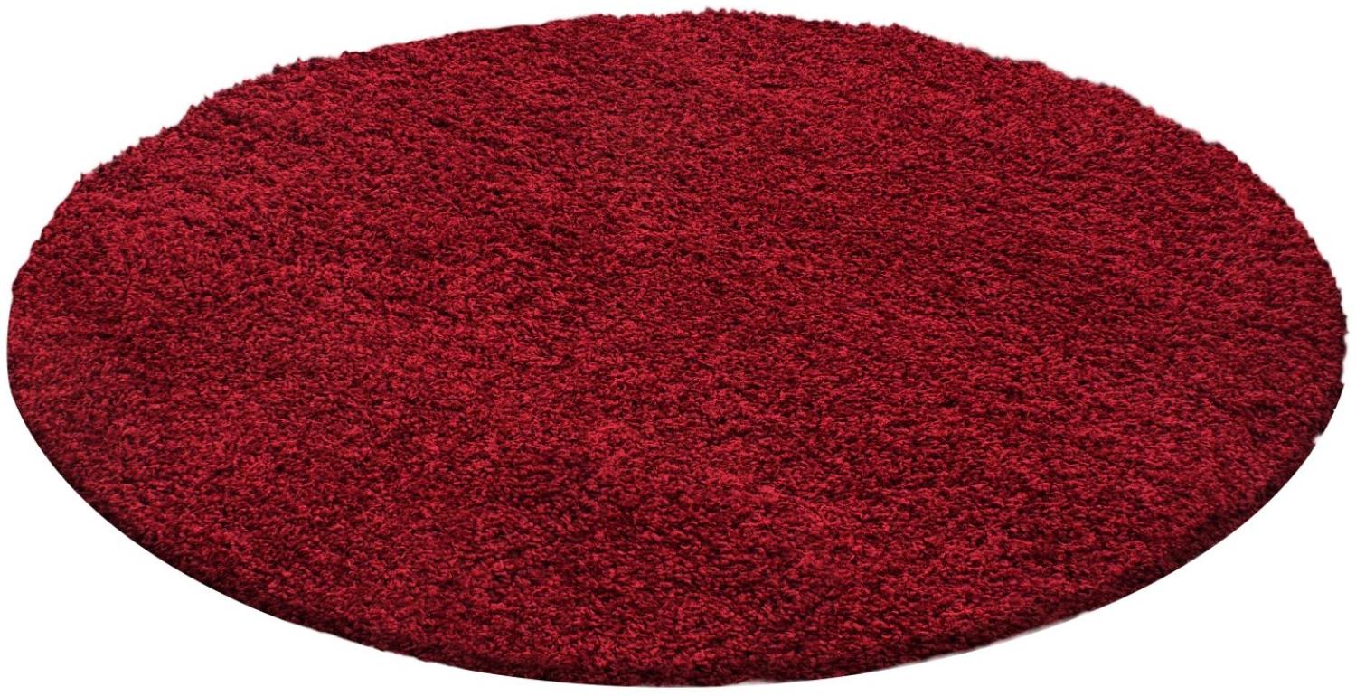 Runder Shaggy Teppich LIFE RED 200 X 200cm Bild 1