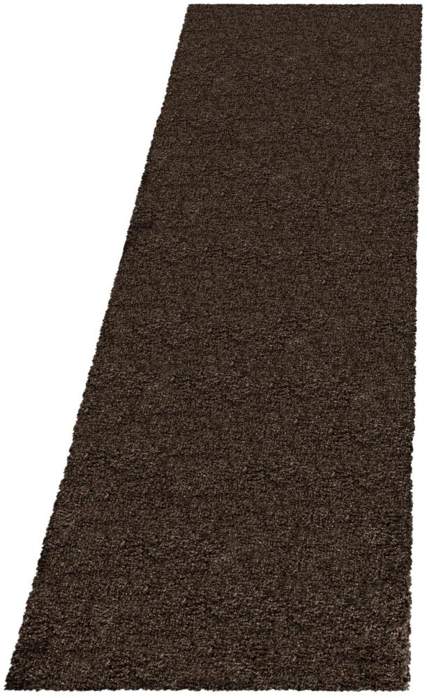 Hochflor Teppich Francesca Läufer - 80x250 cm - Braun Bild 1
