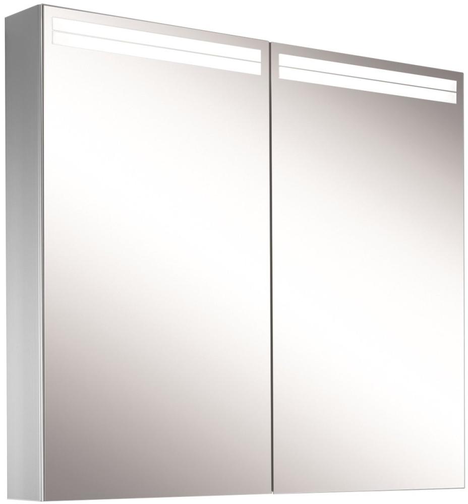 Schneider ARANGALINE LED Lichtspiegelschrank, 2 Doppelspiegeltüren, 80x70x12cm, 160. 480. 02. 41, Ausführung: EU-Norm/Korpus silber eloxiert - 160. 480. 02. 50 Bild 1