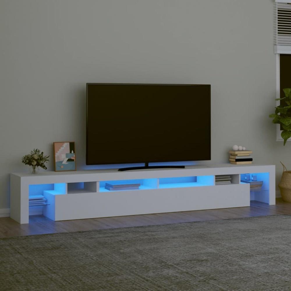 TV-Schrank mit LED-Leuchten Weiß 260x36,5x40 cm Bild 1
