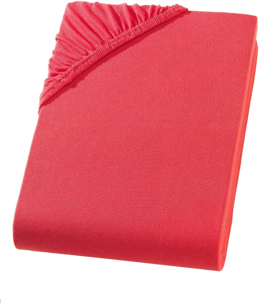 Müskaan - Jersey Spannbettlaken 180x200 cm - 200x220 cm + 40 cm Boxspringbett mit Elasthan rot Bild 1
