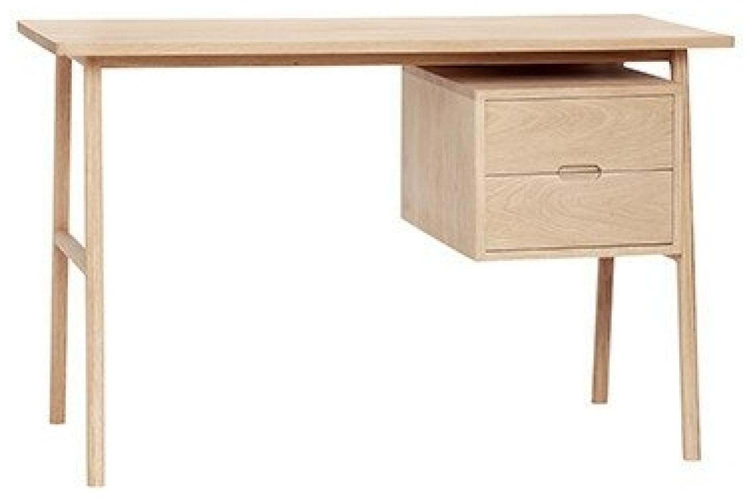 Hübsch Schreibtisch mit 2 Schubladen, Eiche FSC Natur, 120 x 57 x 75 cm Bild 1
