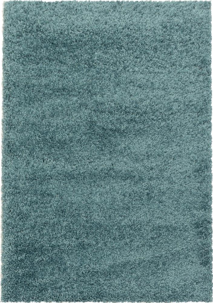 Hochflor Teppich Sima Läufer - 80x250 cm - Blau Bild 1