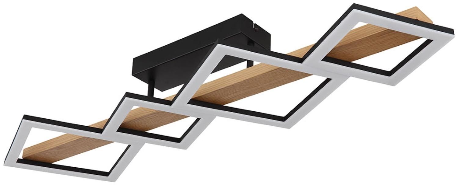 LED Deckenleuchte, Holz, Quadrate schwarz, L 92 cm Bild 1