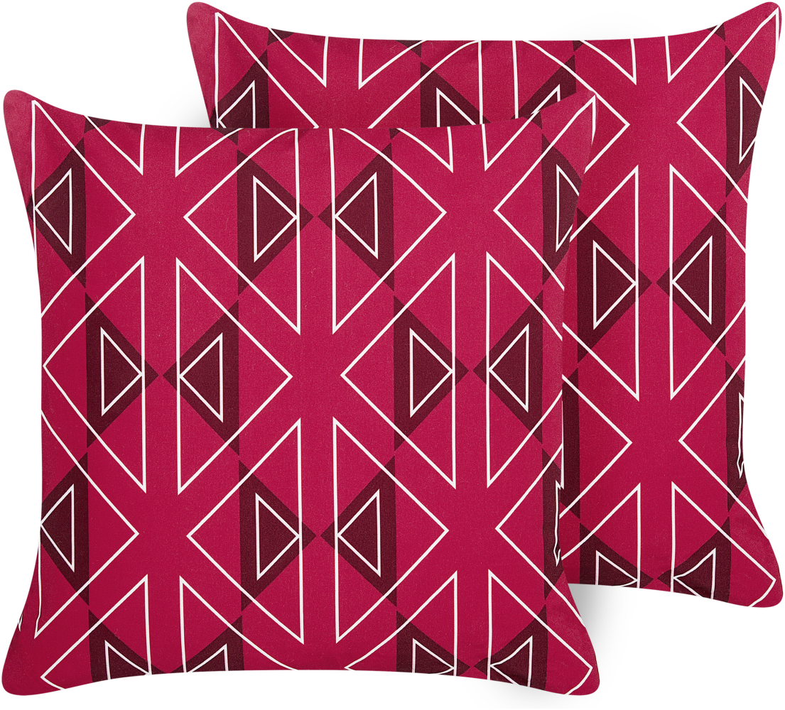 Gartenkissen geometrisches Muster rosa 45 x 45 cm 2er Set MEZZANO Bild 1