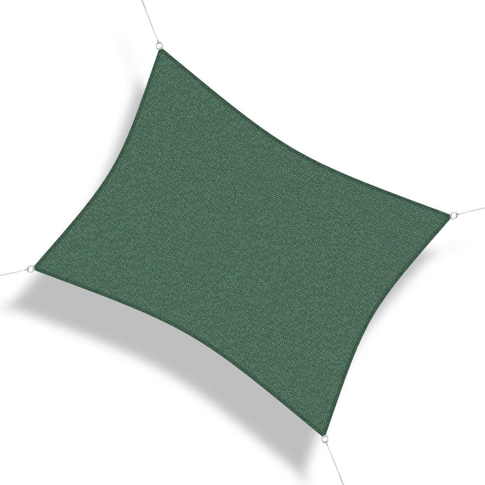 Corasol 160127 Premium Sonnensegel, 6 x 4 m, Rechteck, Wind- & wasserdurchlässig, grün Bild 1
