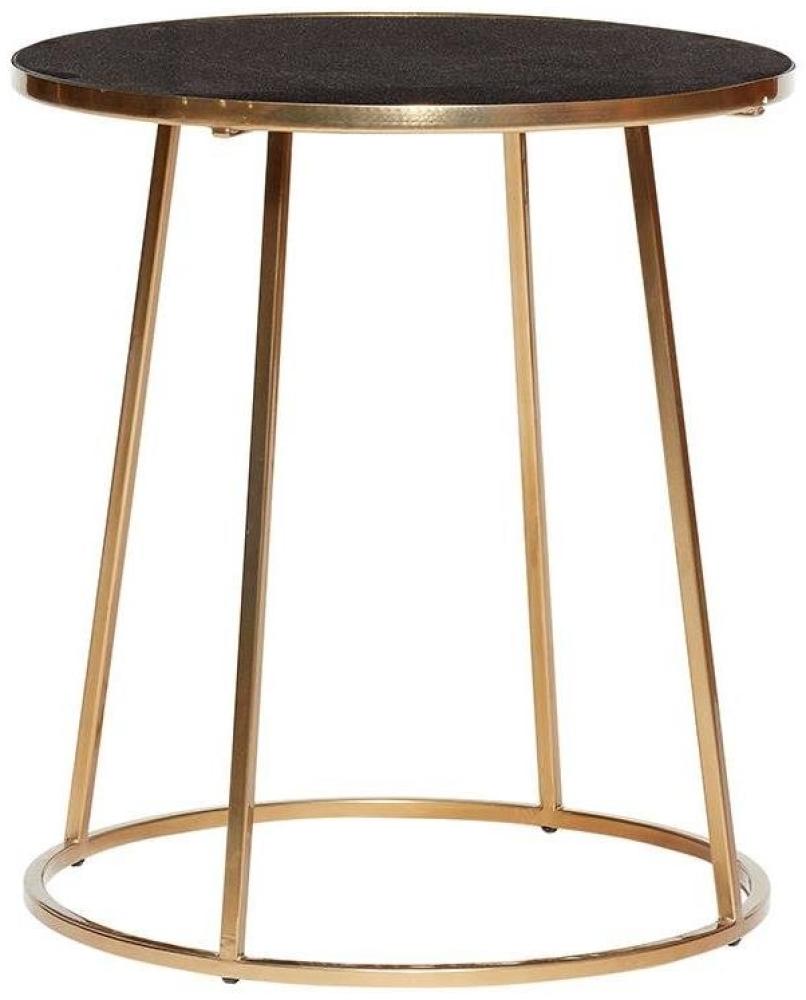 HÜBSCH Tisch mit Marmorplatte Schwarz/Gold Ø 46 cm Bild 1