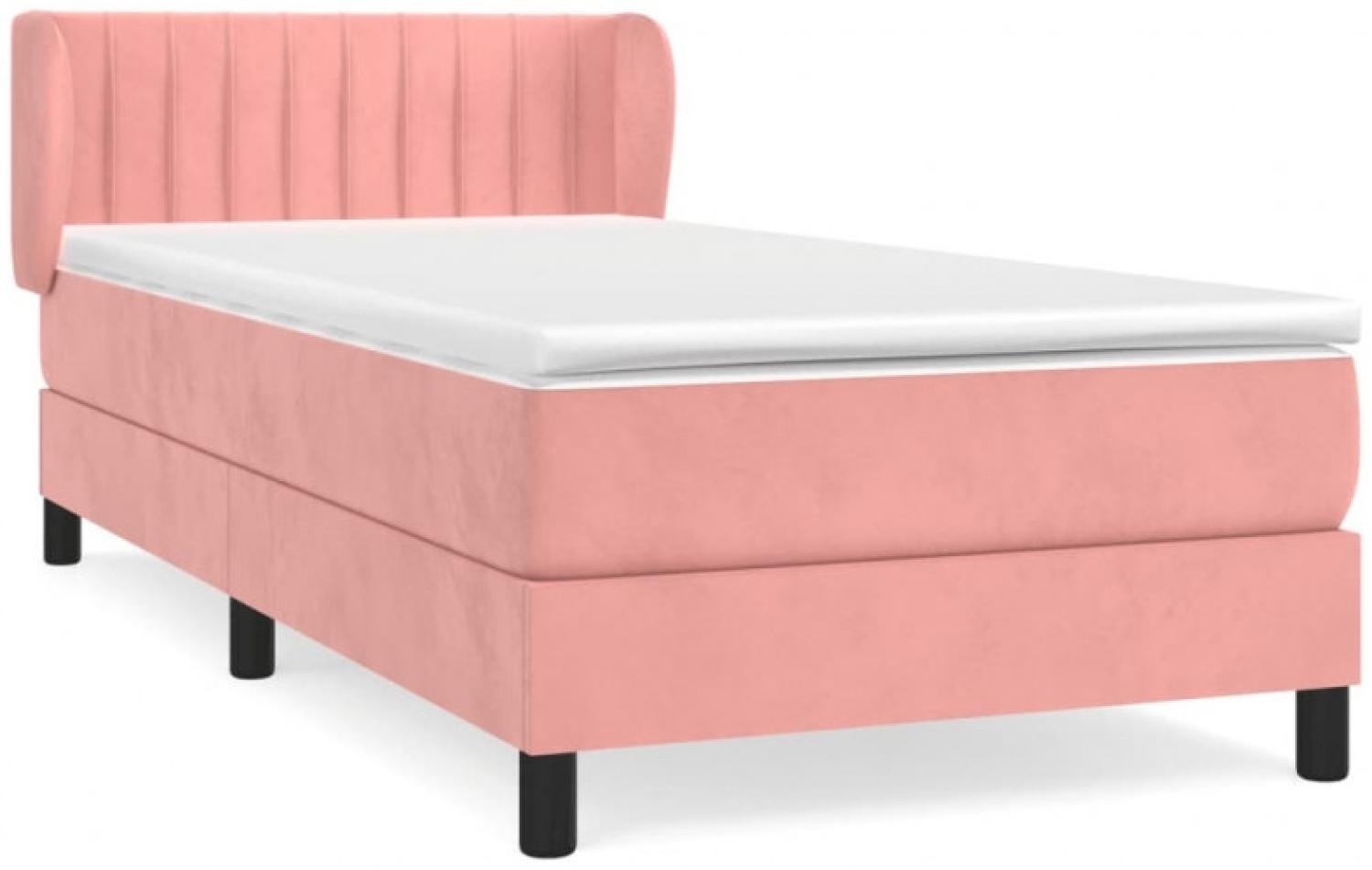 Boxspringbett mit Matratze Rosa 90x200 cm Samt Bild 1