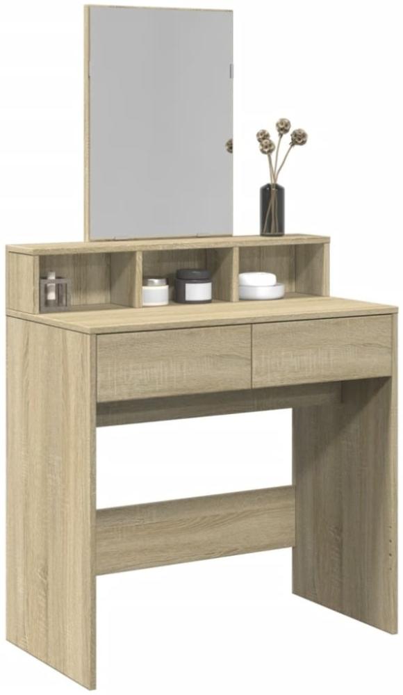 vidaXL Schminktisch mit Spiegel Sonoma-Eiche 80x41x144,5 cm Bild 1