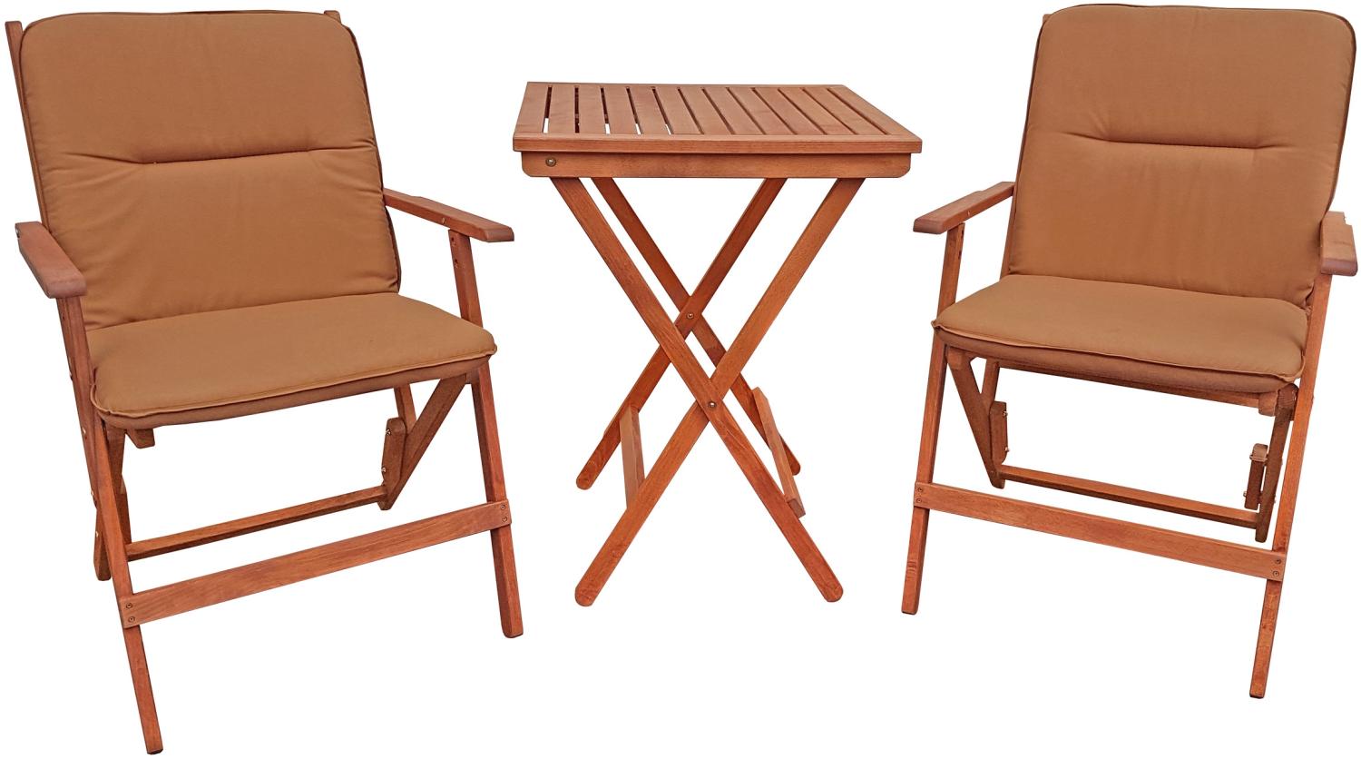 Set Tisch mit 2 Stühlen Gartenstühle 10-210-2T-braun Bild 1