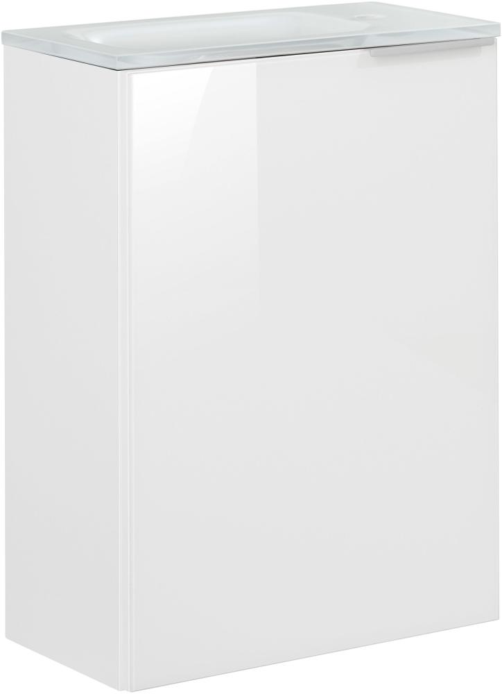 Fackelmann SBC KARA Gäste WC Set 2-teilig 45cm, Weiß, links, Glas Weiß Bild 1