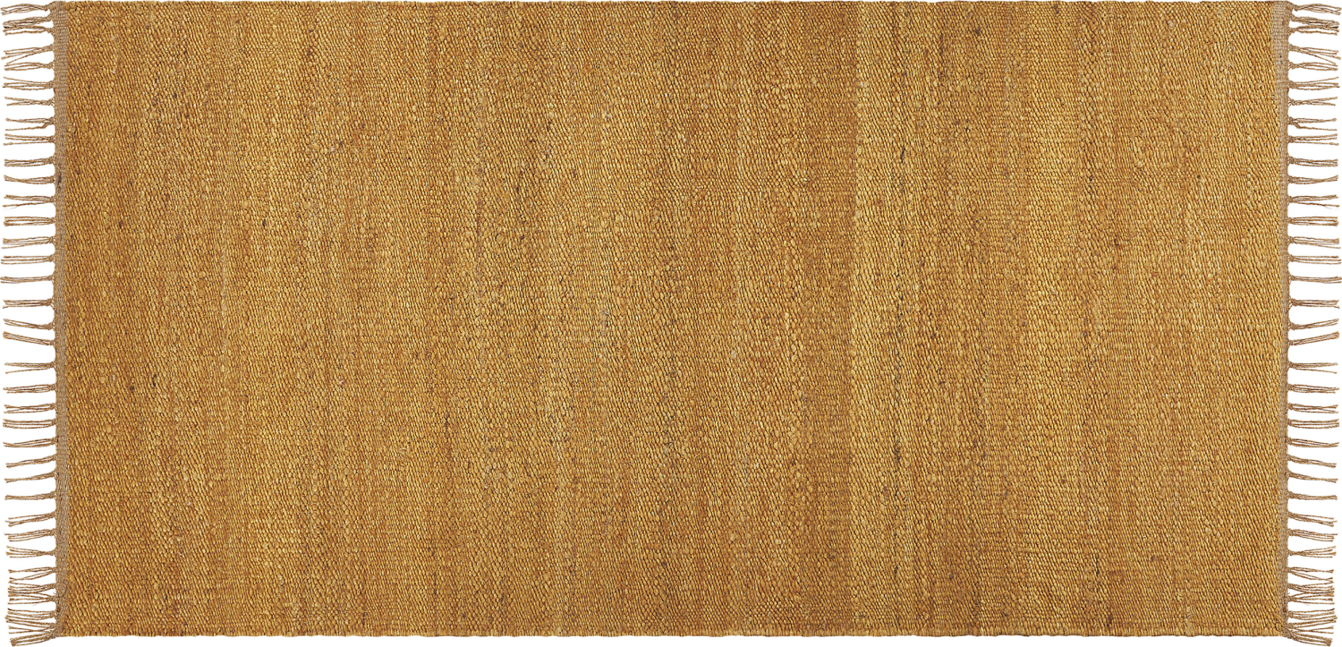 Teppich Jute senfgelb 80 x 150 cm Kurzflor zweiseitig LUNIA Bild 1