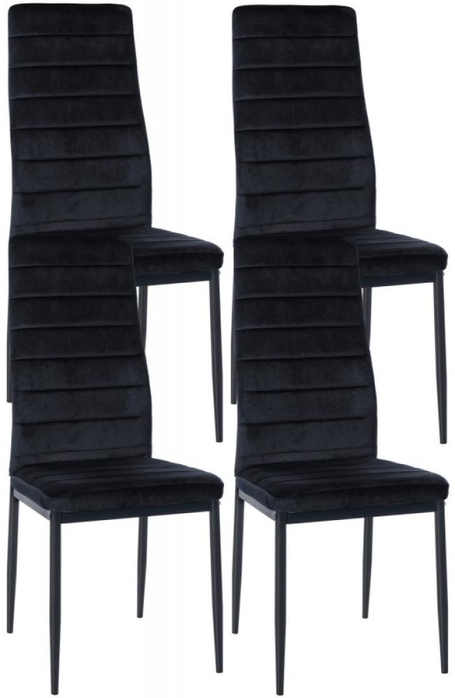 4er Set Esszimmerstühle Mayfair Samt (Farbe: schwarz) Bild 1