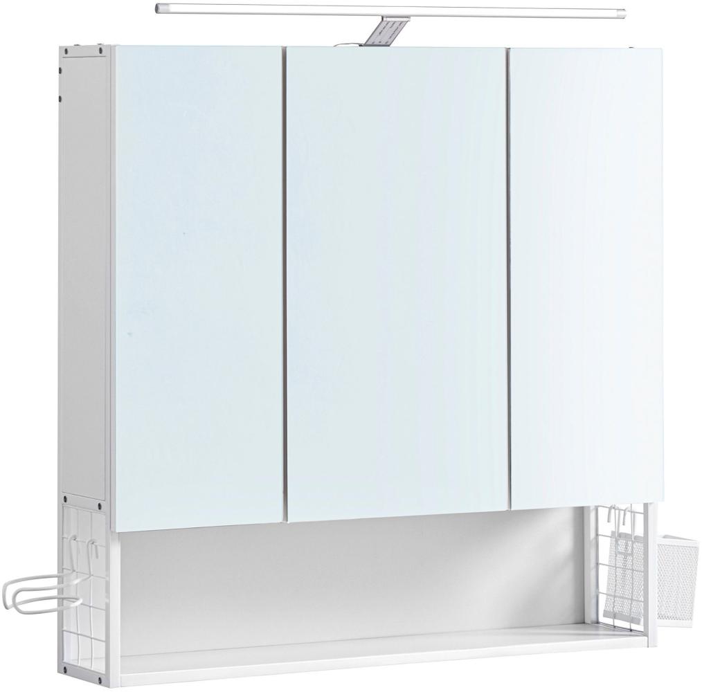 VASAGLE Spiegelschrank Badezimmerschrank mit Beleuchtung, Kabel Bild 1