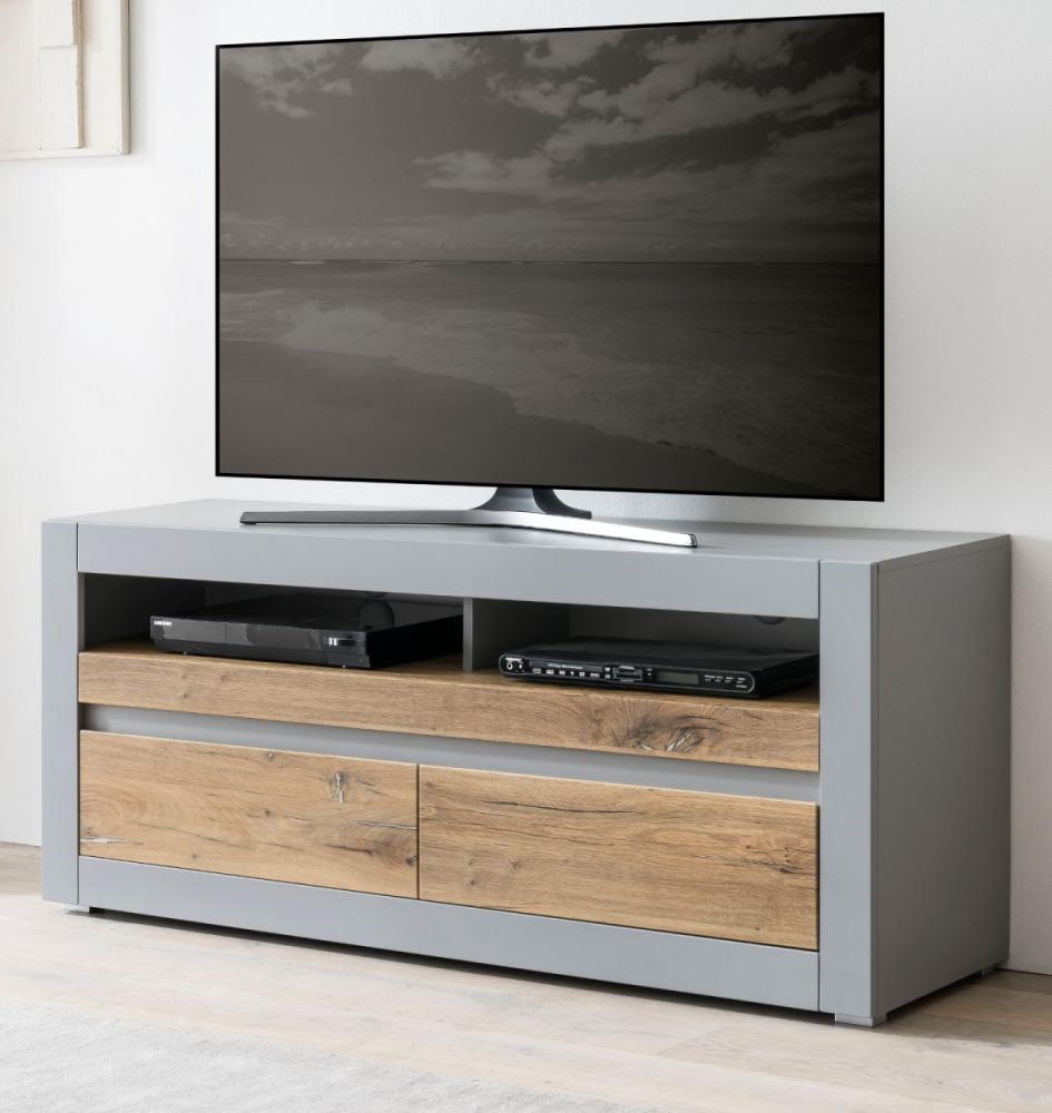 TV-Lowboard Tamaris in grau matt und Eiche 150 x 63 cm Bild 1
