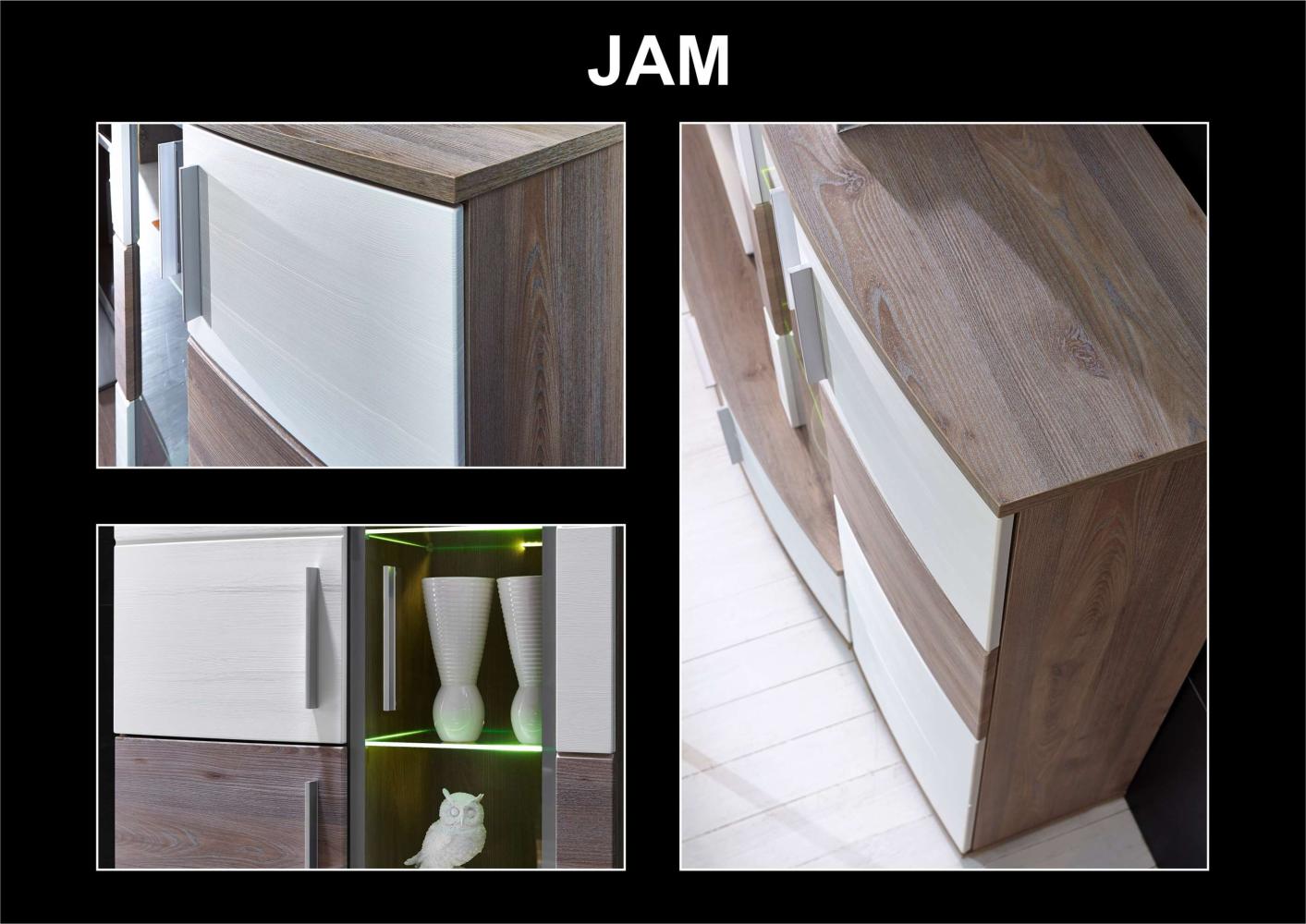 Sideboard 'JAM' weiß Silbereiche Dekor Bild 1