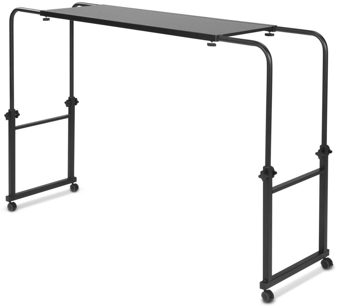 Betttisch auf Rollen, höhenverstellbar 78 bis 120cm, längenverstellbar 119 bis 190cm, schwarz Bild 1