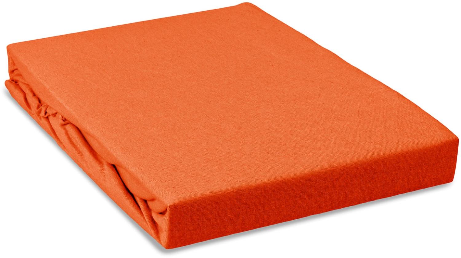 Jersey Kinder Spannbettlaken Betttuch 70x140cm 100% Baumwolle 130g/m² Öko-Tex Standard 100 Orange Bild 1