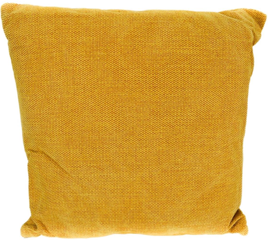 Chenille Dekokissen 45 x 45 cm Couchkissen einfarbig mit Reißverschluss gelb Bild 1