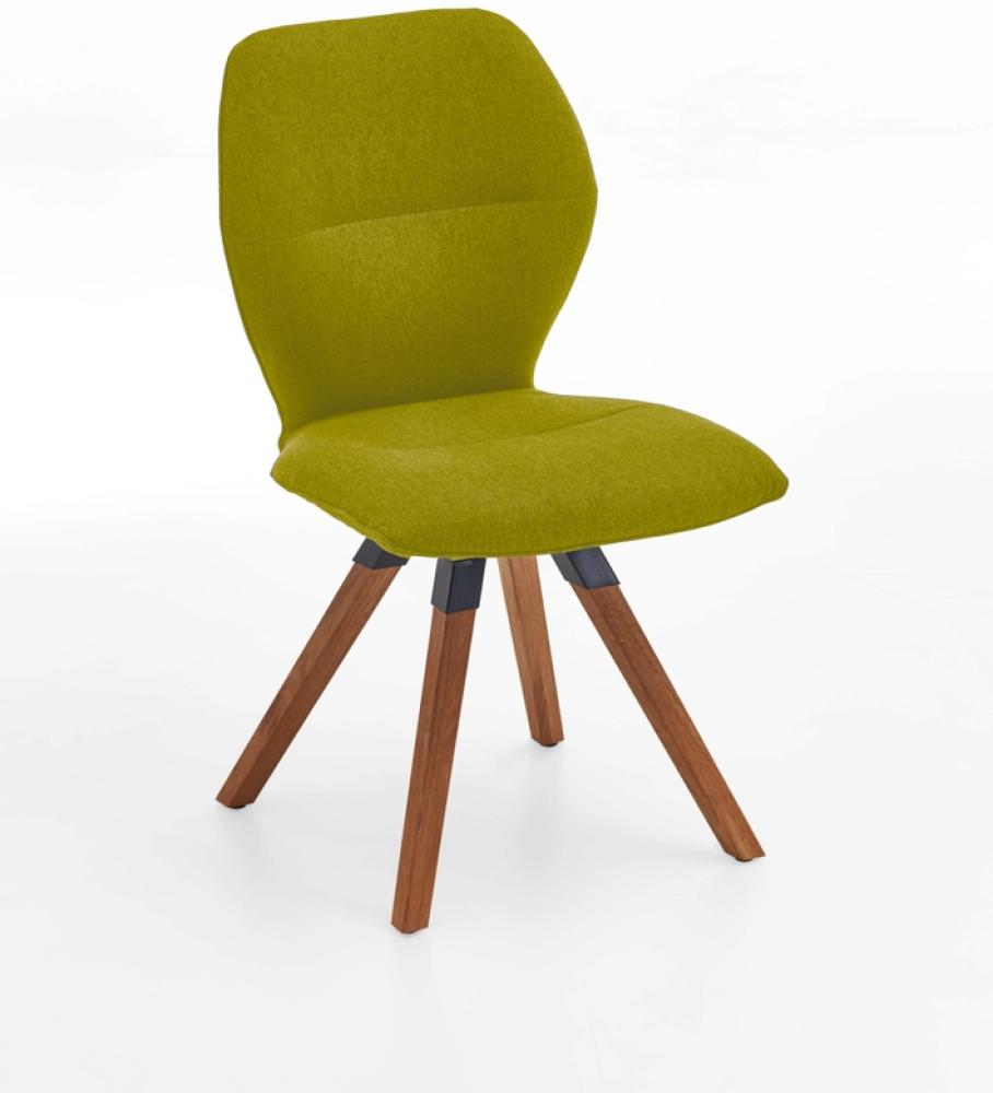 Niehoff Sitzmöbel Merlot Design-Stuhl Stativ-Gestell Massivholz/Stoff Venice 180° Drehbar mit Rückho Green Eiche Massiv Bild 1