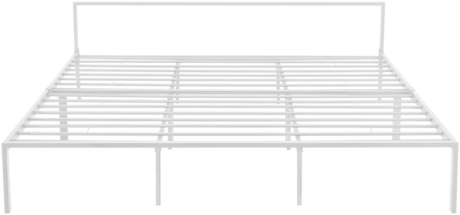en.casa 'Imatra' Metallbett, Doppelbett 180x200 cm, Weiß, Minimalistisches Bett mit Matratze und Lattenrost Bild 1