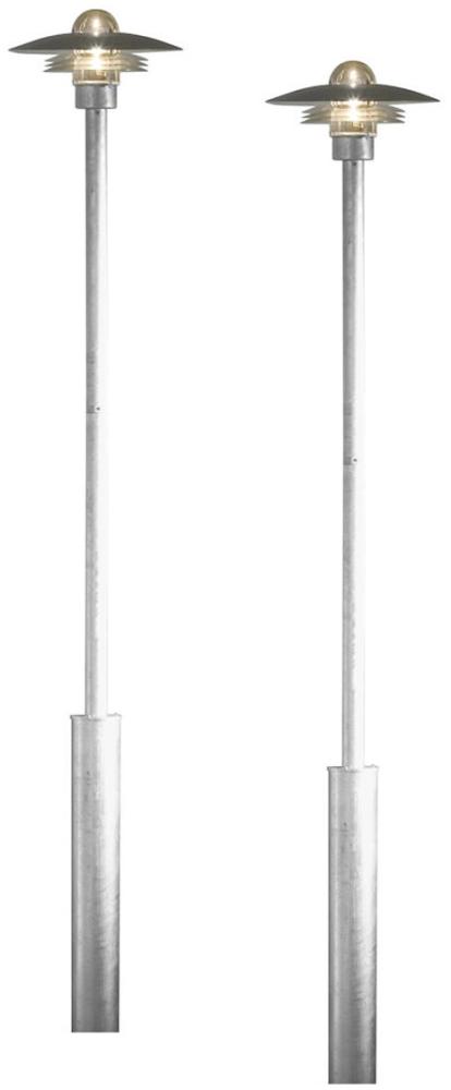 2er Set Wegeleuchten Gartenlaterne MODENA galv. Stahl, E27, Höhe 225 cm, IP44 Bild 1